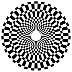 Poster - Abstract geometric monochrome checkered circle design element