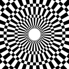 Poster - Abstract geometric monochrome checkered circle design element