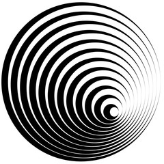 Poster - Concentric circles with stroke profile abstract element.
