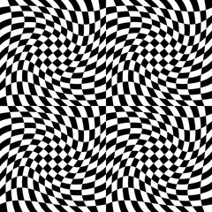 Fototapete - Checkered pattern with distortion effect. Can be seamlessly repe