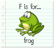 Flashcard Letter F Is For Frog