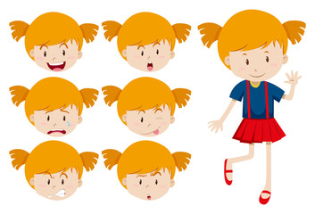 Poster - Cute girl with facial expressions