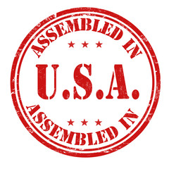 Wall Mural - Assembled in USA stamp