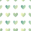 Background with hand-painted blue pearly hearts, seamless pattern