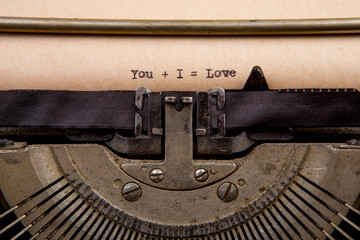 Fototapete - typed words on a Vintage Typewriter