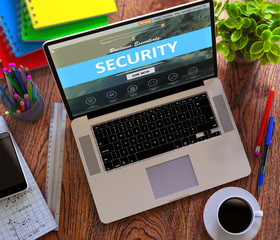 Poster - Security Concept on Modern Laptop Screen.