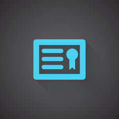 Wall Mural - flat diploma web app icon on dark background