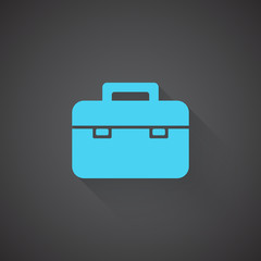 Wall Mural - flat briefcase web app icon on dark background