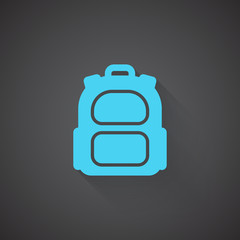 Wall Mural - flat backpack web app icon on dark background