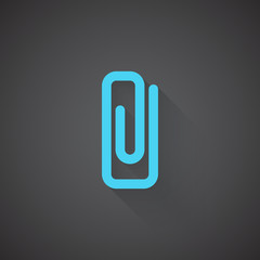 Wall Mural - flat paper clip web app icon on dark background
