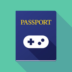 Canvas Print - Long shadow passport with a game pad