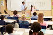 © Monkey Business - Pupil writing on the board at an elementary school class