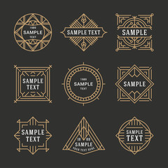 Wall Mural - set of line art decorative geometric vector frames and borders. vector illustration. vector design e