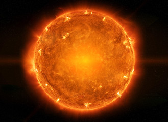 Wall Mural - powerful sun in space