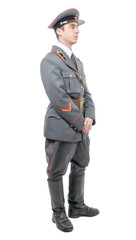 Wall Mural - portrait of a young officer of the Soviet army, isolated on whit