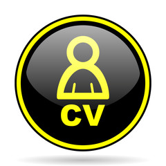 Aufkleber - cv black and yellow glossy internet icon