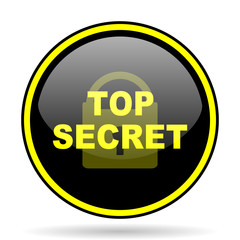Poster - top seret black and yellow glossy internet icon