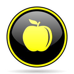 Poster - apple black and yellow glossy internet icon