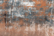 Blue And Orange Wall With Cracks
