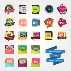 Wall Mural - promotional & marketing set. contains badges and other elements for your designs, such us for online