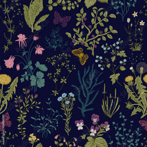 Foto Vector vintage seamless floral pattern
