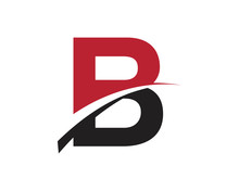 B Red Letter Swoosh Logo