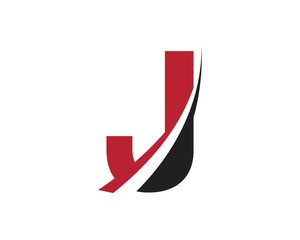 Sticker - J red letter swoosh logo