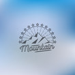 Mountain lineart logo. Mountain hipster logo. Mountain logo. Mountain retro logo. Mountain vintage logo.