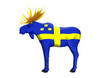 © ismogismo - svensk Älg målad med Svenska flaggan