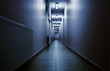 Terrifying night corridor in perspective