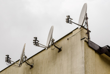 Three Satellite dishes