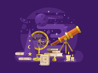 Wall Mural - astronomy design retro
