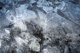 Fototapeta Tęcza - Spring background - meltinh and cracking ice