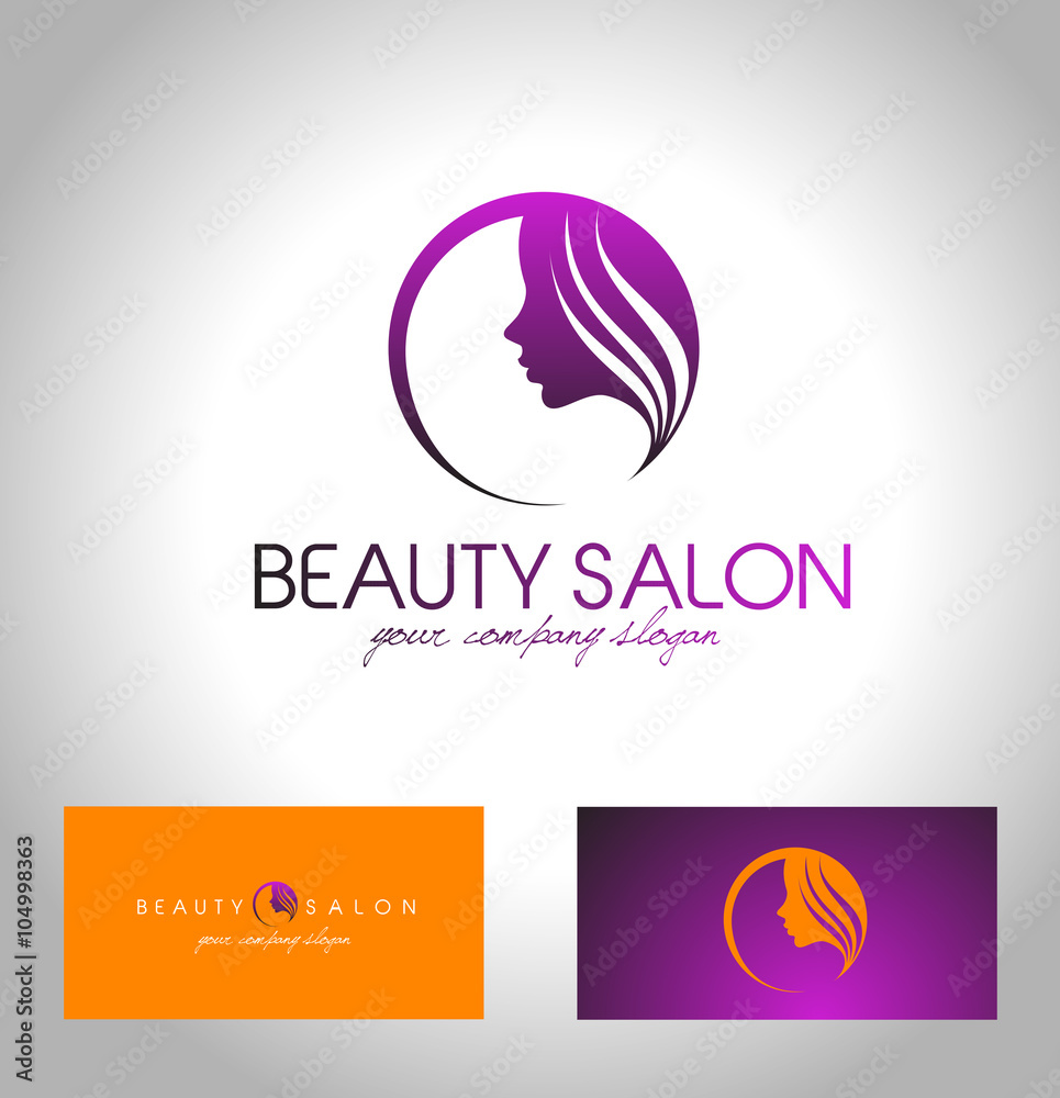Beauty Female Face Logo Design.Cosmetic salon logo design. Creative ...