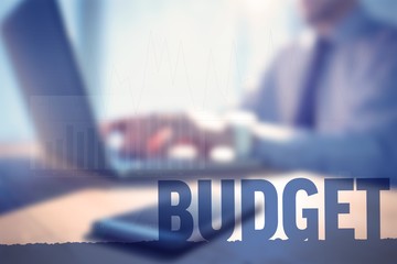 Poster - Composite image of business interface with graphs and data