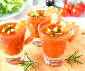 Sticker - gazpacho with prawns