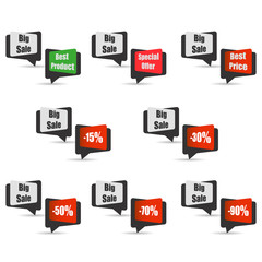 Canvas Print - sale vector banner set with shadow stylish design