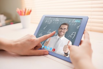 Poster - Composite image of positive businessman posing with thumbs up