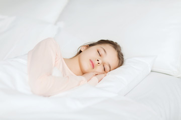 Canvas Print - girl sleeping in bed at home