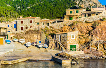 View At The Small Fishing Port And Village Of Valldemossa Majorca