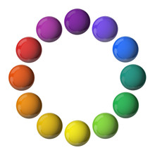 Set Of Colored Glassy Balls