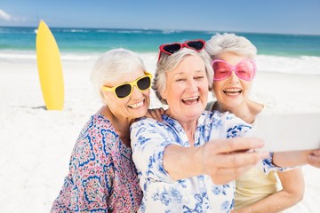 Poster - Senior woman taking selfie