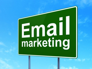 Advertising concept: Email Marketing on road sign background