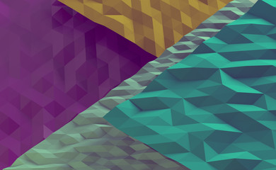 Geometric abstract background pattern in turquoise, yellow and purple.