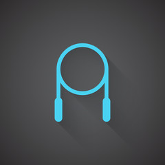 Wall Mural - flat skipping rope web app icon on dark background
