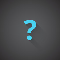 Wall Mural - flat question mark web app icon on dark background