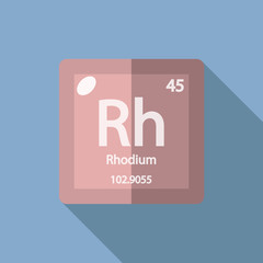 Wall Mural - Chemical element Rhodium Flat