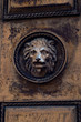 Metal lion head on door in Sukhumi, Abkhazia
