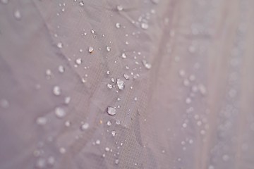  Drops on waterproof fabric