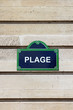 Paris - plaque de rue - Plage